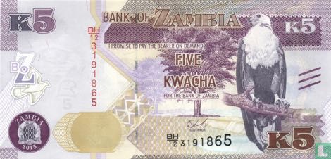 Zambia 5 Kwacha 2015 - Afbeelding 1