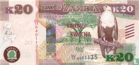 Zambia 20 Kwacha 2015 - Image 1