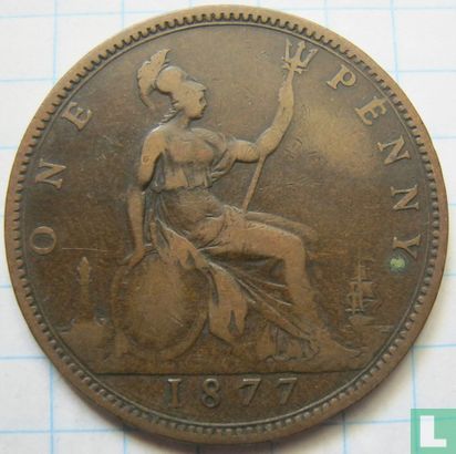 Verenigd Koninkrijk 1 penny 1877 (breed jaartal) - Afbeelding 1