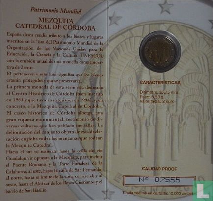 Spanje 2 euro 2010 (PROOF - folder) "Mosque-Cathedral and historic centre of Córdoba" - Afbeelding 2
