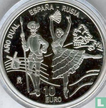 Spanje 10 euro 2011 (PROOF) "Year of cultural exchanges between Spain and Russia" - Afbeelding 2