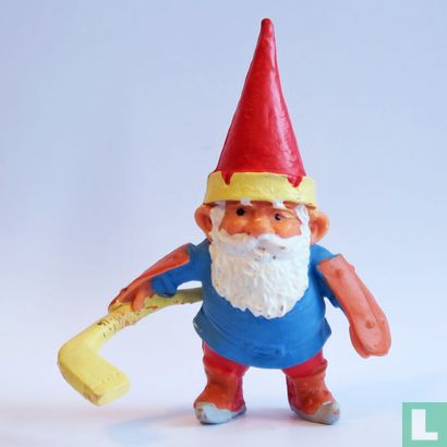 Gnome with ice hockey stick [goalkeeper] red boots - Image 1