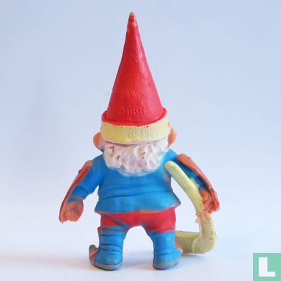 Gnome avec des bottes de bâton [gardien] bleu de hockey sur glace - Image 2