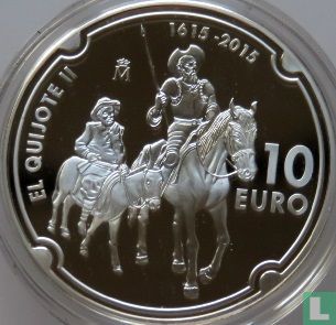 Spanje 10 euro 2015 (PROOF) "400th anniversary of the second edition of Don Quixote de La Mancha" - Afbeelding 2
