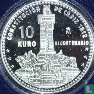 Spain 10 euro 2012 (PROOF) "Bicentenary Spanish Constitution of Cadiz" - Image 2