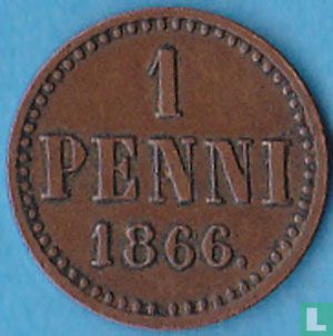 Finnland 1 Penni 1866 (Band gerade oben) - Bild 1