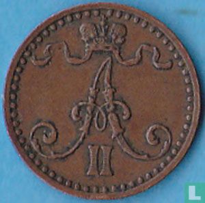 Finlande 1 penni 1866 (ruban en haut droite) - Image 2