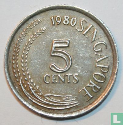 Singapore 5 cents 1980 (koper-nikkel) - Afbeelding 1