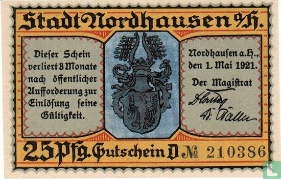 Nordhausen, ville - 25 pfennig 1921 - Image 1