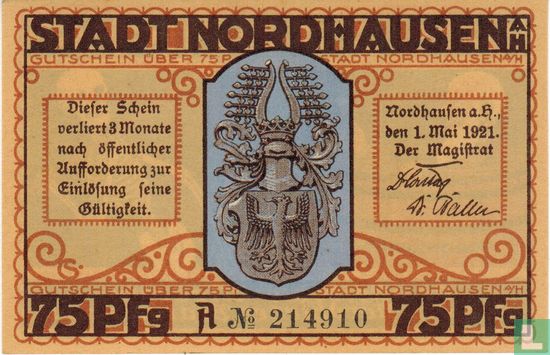 Nordhausen, City - 75 Pfennig 1921 - Image 1
