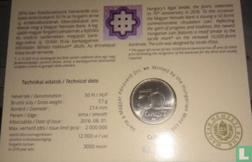 Hongrie 50 forint 2016 (coincard) "70 years of forint" - Image 2