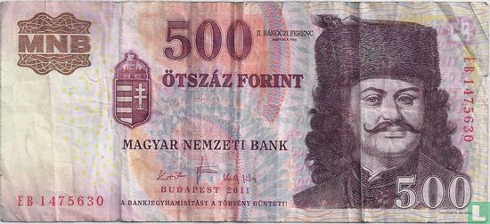 Hongarije 500 Forint 2011 - Afbeelding 1
