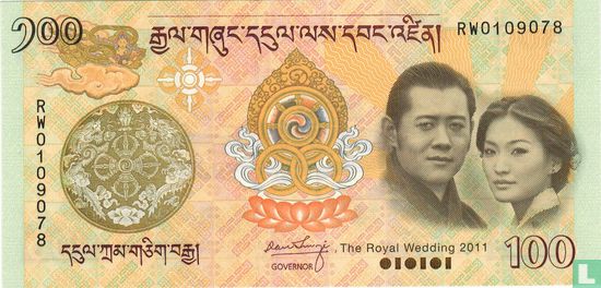 Bhutan 100 Ngultrum 2011 - Image 1