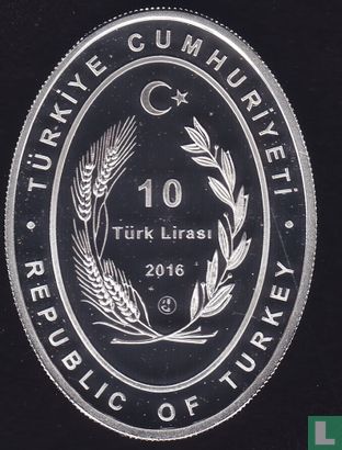 Turkije 10 türk lirasi 2016 (PROOF) "Erzurum Clock Tower" - Afbeelding 1
