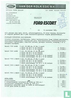 Ford Escort prijslijst 1983