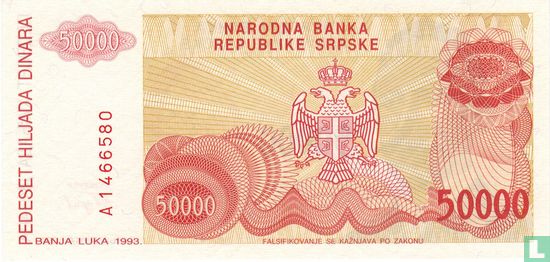 Srpska 50.000 Dinara 1993 - Afbeelding 2