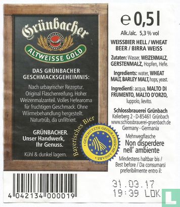 Grünbacher Altweisse Gold - Afbeelding 3