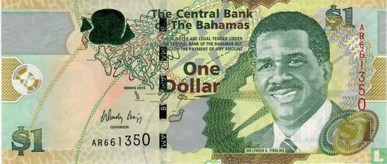 Bahama's 1 Dollar 2015 - Afbeelding 1