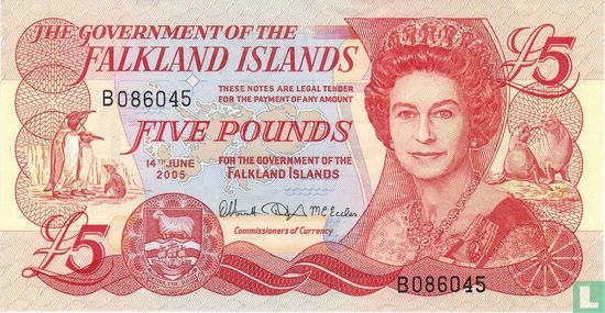 Falklandeilanden 5 Pounds  2005 - Afbeelding 1