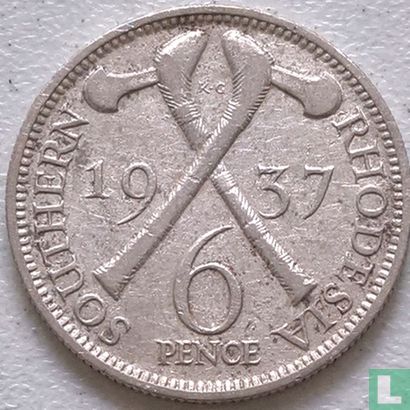 Zuid-Rhodesië 6 pence 1937 - Afbeelding 1