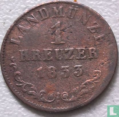 Saksen-Meiningen 1 kreuzer 1833 (type 2) - Afbeelding 1