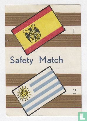 " vlaggen van Spanje en Uruguay" Safety Match