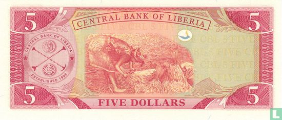 Liberia 5 Dollars - Afbeelding 2