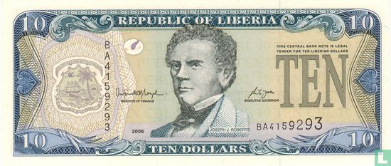 Liberia 10 Dollars - Afbeelding 1