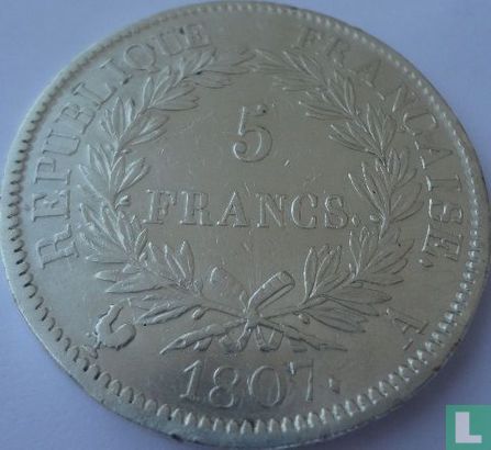 Frankreich 5 Franc 1807 (A) - Bild 1