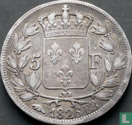 France 5 francs 1826 (BB) - Image 1