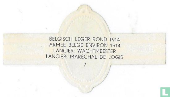 Belgisch leger rond 1914 lancier: wachtmeester - Afbeelding 2