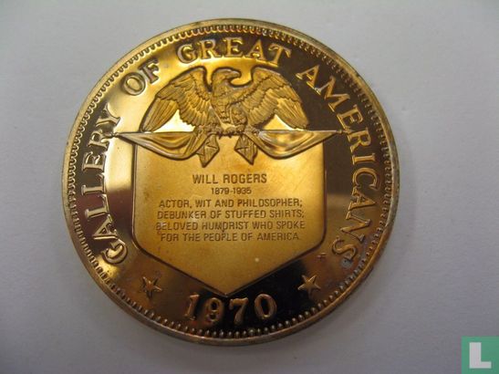 USA  Gallery of Great Americans - Will Rogers (Proof)  1970 - Bild 1