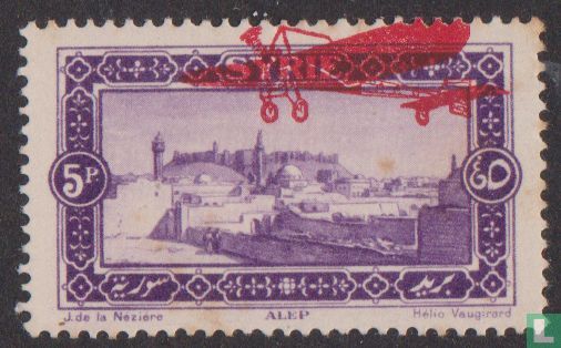 Aleppo with red overprint