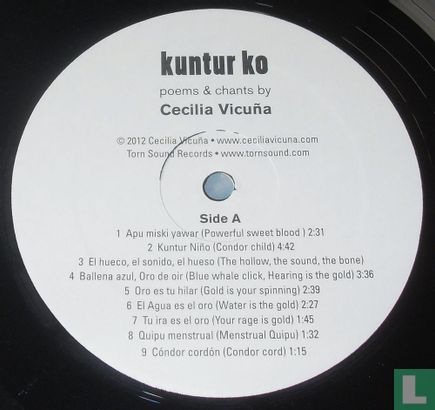 Kuntur Ko (Water Condor) - Poems & Chants by Cecilia Vicuña  - Afbeelding 3