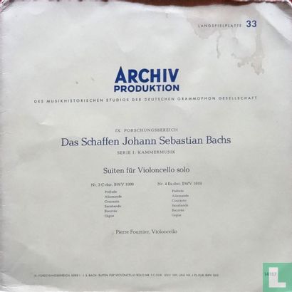 Bach: Suiten für Violoncello Nr. 3 C-dur, BWV 1009 + Nr.4 Es-dur, BWV 1010 - Bild 1