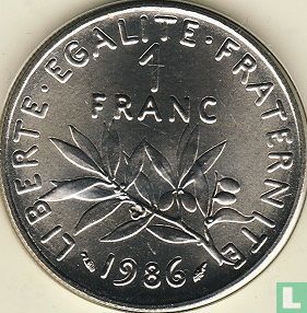 Frankrijk 1 franc 1986 - Afbeelding 1
