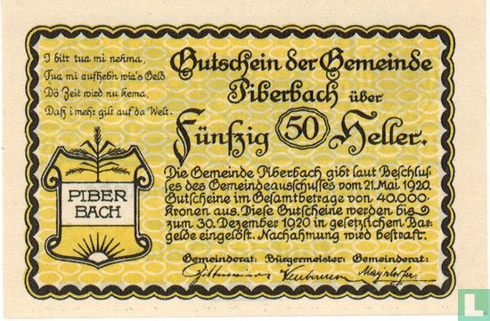 Piberbach 50 Heller 1920 - Image 1