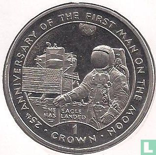 Gibraltar 1 crown 1994 "25th anniversary of the first man on the moon - first flag planted on the moon" - Afbeelding 2