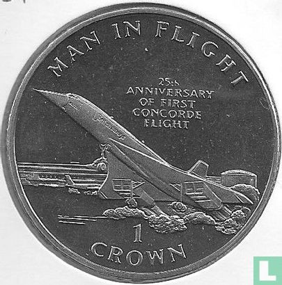 Insel Man 1 Crown 1994 "25th anniversary of first Concorde flight" - Bild 2