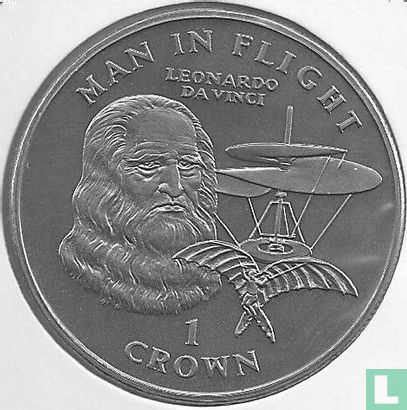 Isle of Man 1 crown 1995 "Leonardo Da Vinci" - Image 2