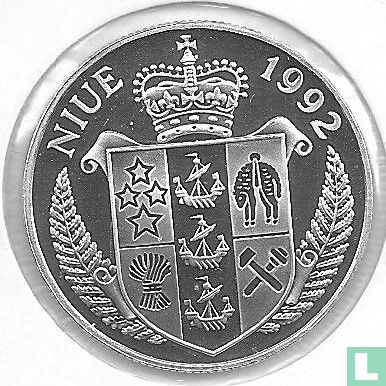Niue 5 dollars 1992 (PROOF) "First moon landing" - Image 1