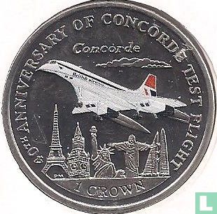 Isle of Man 1 crown 2009 (coloured) "40th anniversary of Concorde Test Flight" - Image 2