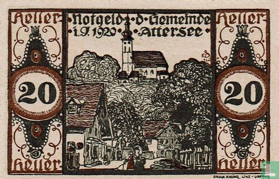 Attersee 20 Heller 1920 - Afbeelding 1