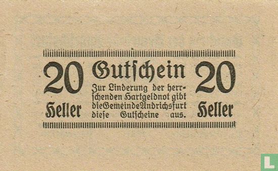 Andrichsfurt 20 Heller 1920 - Afbeelding 2