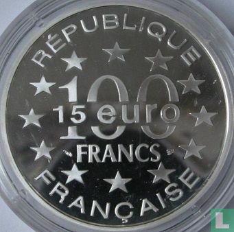 France 100 francs / 15 euro 1996 (PROOF) "St. Stephen's Cathedral in Vienna" - Image 2