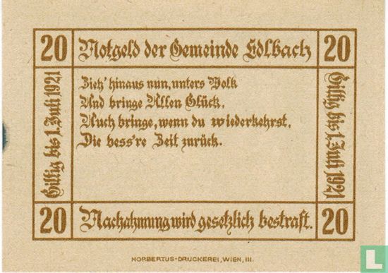 Edlbach 20 Heller 1920 - Image 2