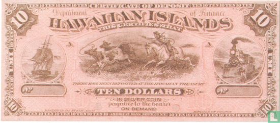 Hawaii 10 Dollars ND (1880) Reproduction - Image 1
