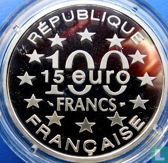 Frankrijk 100 francs / 15 euro 1996 (PROOF) "Grand' Place Brussels" - Afbeelding 2