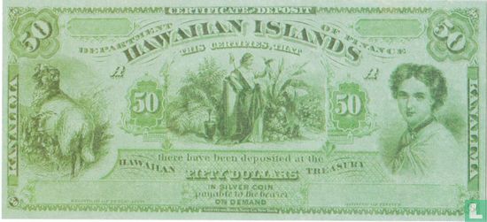 Hawaii 50 Dollars ND (1879) Reproduction - Image 1