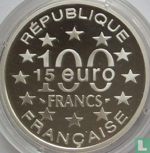 Frankrijk 100 francs / 15 euro 1997 (PROOF) "Wenceslas Wall in Luxembourg" - Afbeelding 2